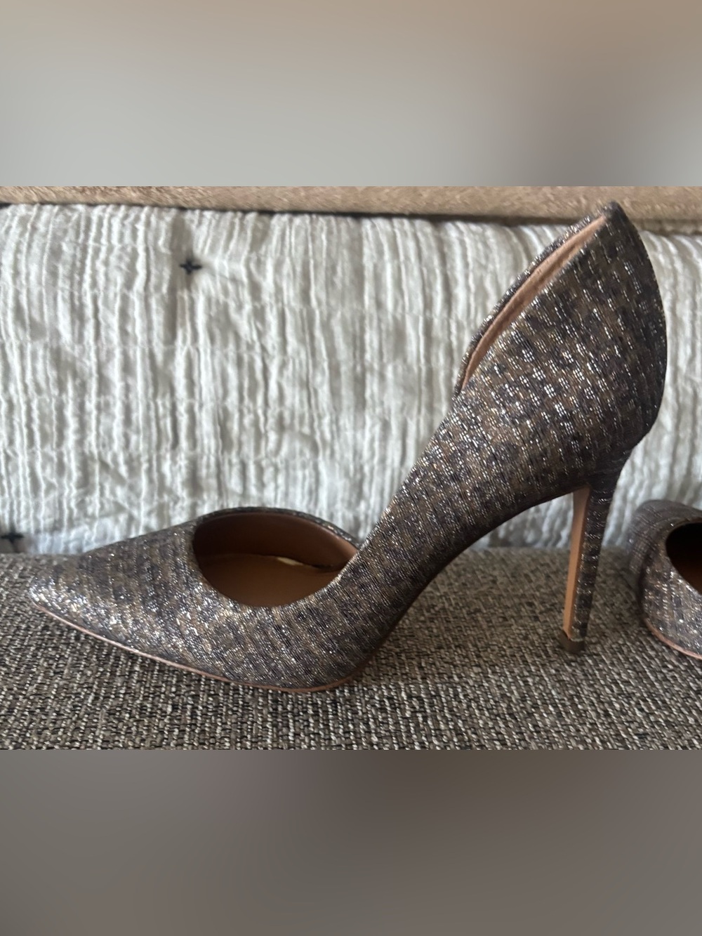 Brand new Jessica Simpson Metallic Multi Sparkle Leopard Point Heels